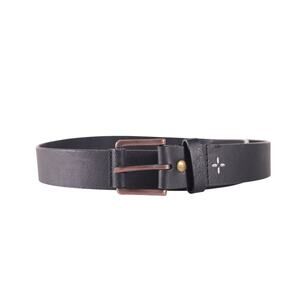 Sun + Stone Men's Black Leather Belt with Copper Buckle - Medium 34/36 - NWT